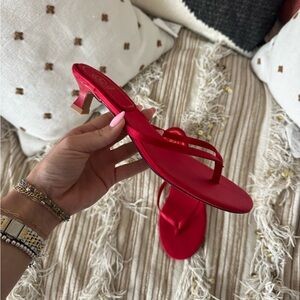 Chinese Laundry Red Strappy Kitten Heel Sandals